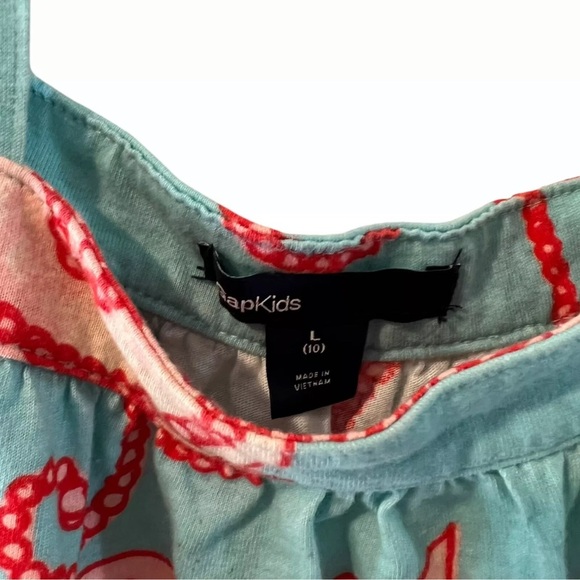Gap Kids Girls Dress Size Large 10 Sleeveless Patterned Spring Summer Blue Pink - Picture 5 of 5